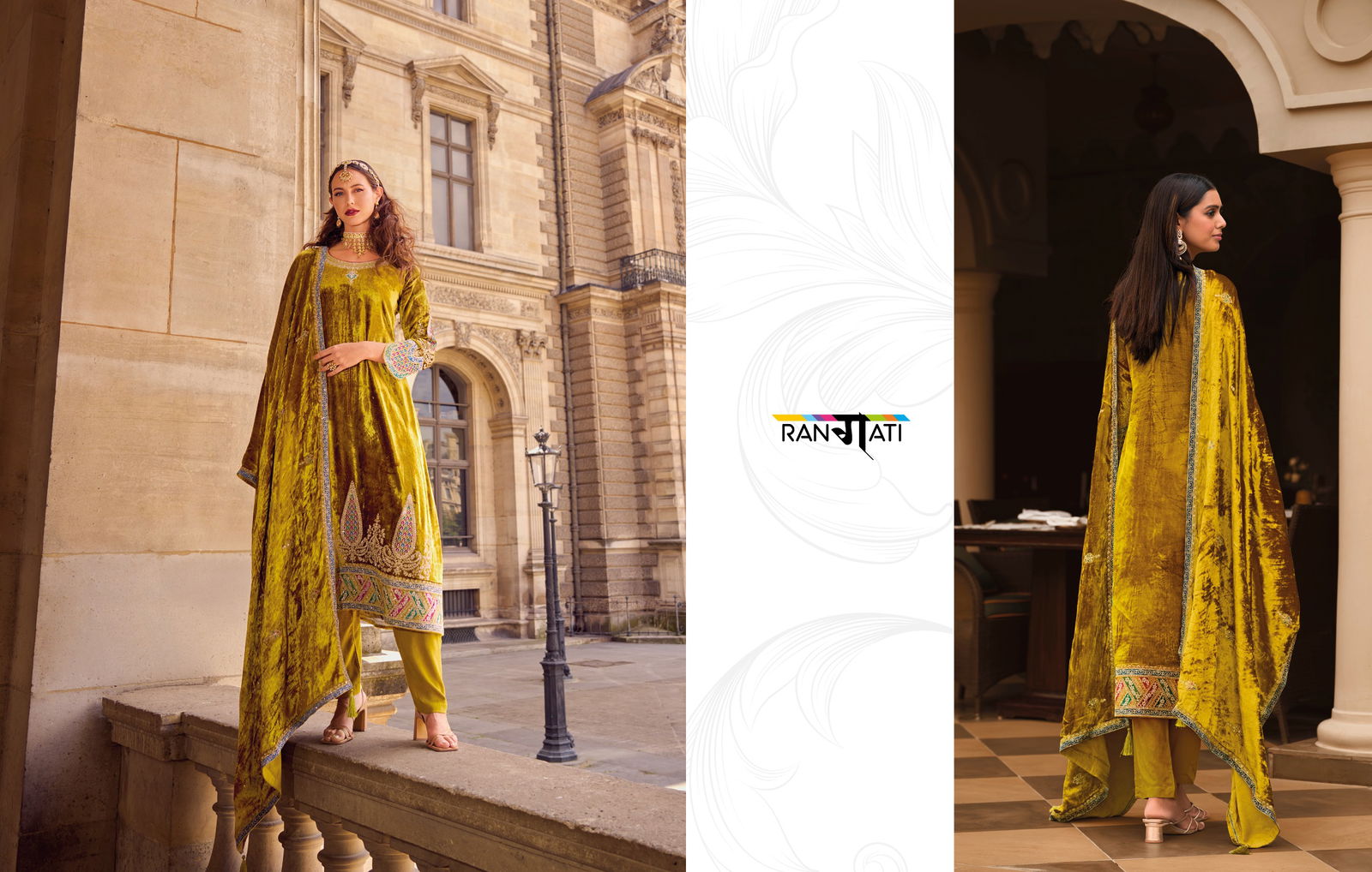 Vogue By Rangati Embroidery Viscose Velvet Salwar Kameez Wholesale Shop In Surat